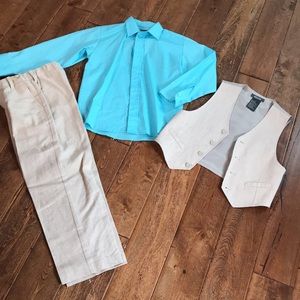 Boys cream 3 piece suit